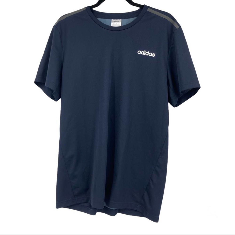 Adidas Climalite Navy Blue Back Detail Active Short Slevve Mens Large